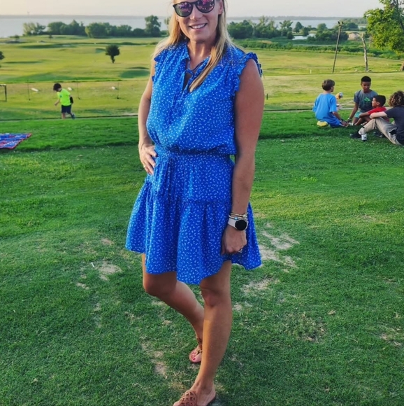 Ditsy Ruffle Mini Dress - Picture 2 of 2